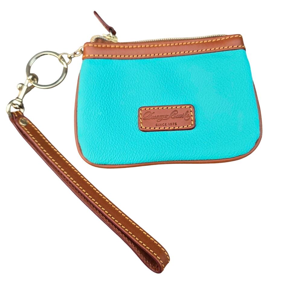 Dooney & Bourke Small Turquoise Pebbled Leather Wristlet